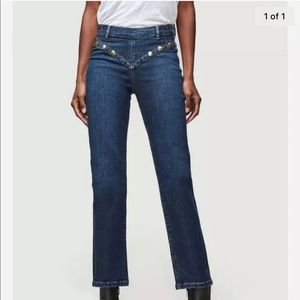 Frame Denim Le High Waist Embellished Stud Waldane Blue Jeans Womens 25 NEW